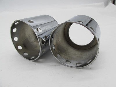 Pair of Harley-Davidson Chrome Drilled Rear Upper Shock Covers