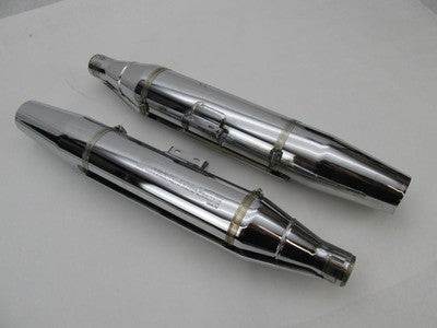Pair of Harley-Davidson Genuine Chrome Exhaust Mufflers 64900456 & 649