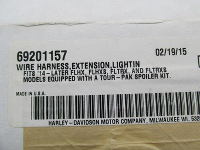 Harley OEM NOS Tour-Pak Spoiler LED Light Extension Wiring Harness 692