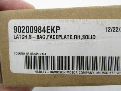 Harley NOS OEM Right Saddlebag Latch Faceplate, Billiard Blue 90200984