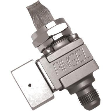 Pingel Guzzler Fuel Valve 22mm - 6AN Single Outlet - Clear Anodized GV