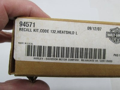 Harley-Davidson Genuine NOS Code 132 Left Heat Shield Recall Kit 94571