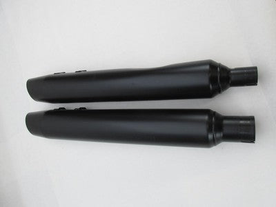 Pair of Harley-Davidson Touring Black Exhaust Mufflers 64900765B & 649