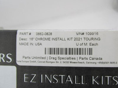 Fat Baggers NOS NIB 16" Chrome Handlebar Install Kit Touring 0662-0828