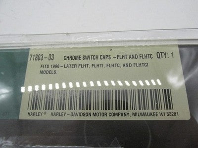 Harley-Davidson Genuine Chrome Handlebar Switch Caps 71803-03 Missing