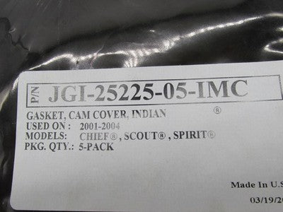 Lot of 5 James Gaskets Indian Chief Scout Cam Cover Gaskets JGI-25225-