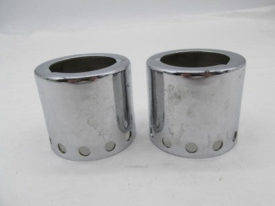 Pair of Harley-Davidson Chrome Drilled Rear Upper Shock Covers