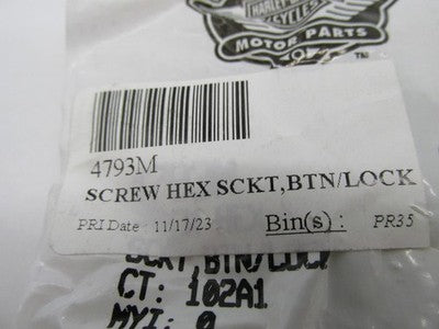 Lot of 4 Harley Davidson Genuine NOS Hex Button Head Cap Screws 4793M