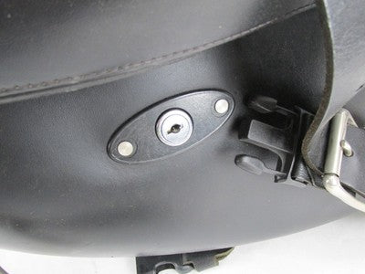 The Leatherworks Harley Black Left Side Single Lockable Saddlebag 19x1