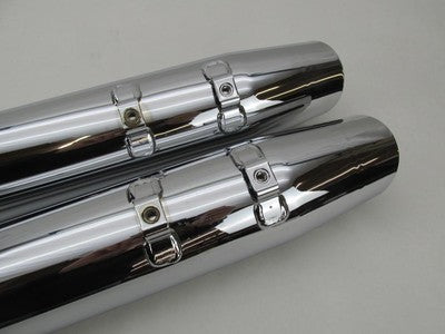 Pair of Harley Genuine Chrome Touring Exhaust Mufflers 64900236A & 649