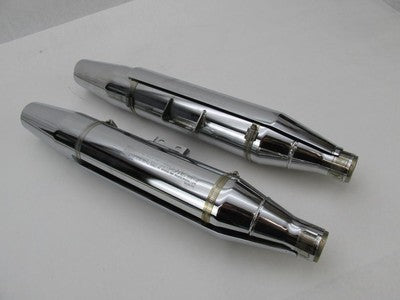 Pair of Harley-Davidson Genuine Chrome Exhaust Mufflers 64900456 & 649