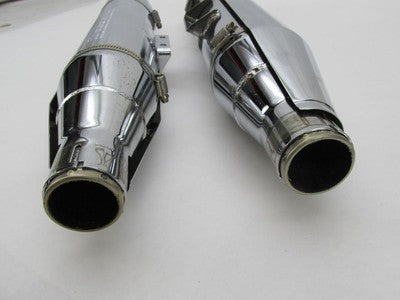 Pair of Harley-Davidson Genuine Chrome Exhaust Mufflers 64900456 & 649