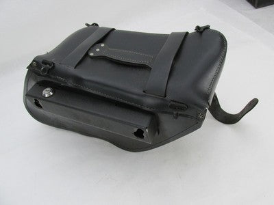 The Leatherworks Harley Black Left Side Single Lockable Saddlebag 19x1