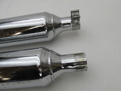Pair of Harley Genuine Stock Tri Glide Chrome Exhaust Mufflers 6490024