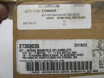 Harley Screamin' Eagle OEM NOS Pro Intake Manifold 64MM Hi-Flow EFI Ki