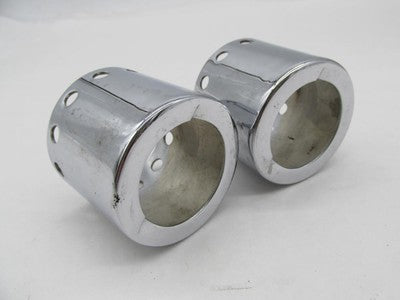 Pair of Harley-Davidson Chrome Drilled Rear Upper Shock Covers