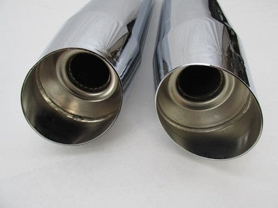 Pair of Harley Genuine Chrome Touring Exhaust Mufflers 64900236A & 649