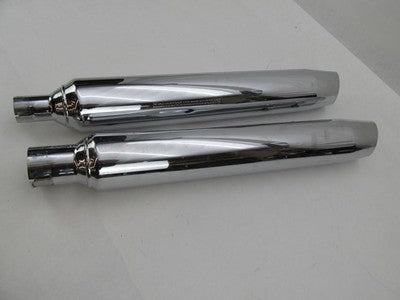 Pair of Harley-Davidson Stock Chrome Exhaust Mufflers 64900235B & 6490