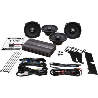 Hogtunes 300 Watt 5 1/4in. AMP/Front and Rear Speaker Kit REV 450U KIT