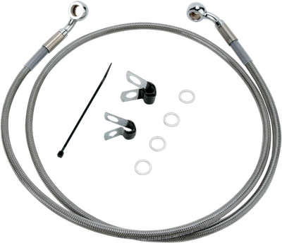 Drag Specialties Extended Stainless Steel Front Brake Line Kit 44 3/8i