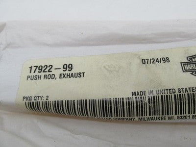 Lot of 2 Harley Davidson Genuine NOS Exhaust Pushrods 17922-99