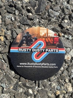 Rusty Dusty Parts Harley Motorcycle Supply 3"x3" Round Circular Shop S