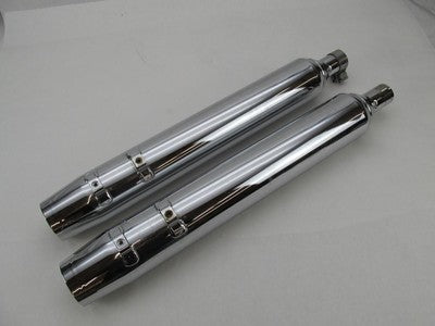 Pair of Harley Genuine Stock Tri Glide Chrome Exhaust Mufflers 6490024