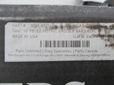 Fat Baggers NOS NIB EZ Install Pointed Top Handlebars Black 0601-6377