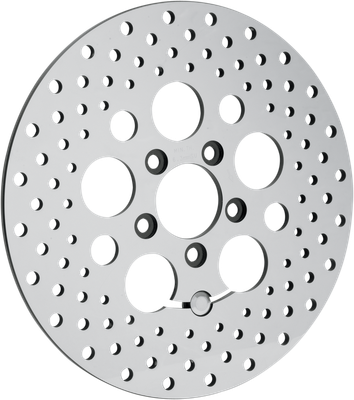 Drag Specialties Polished Stainless Steel Drilled Brake Rotor 1710-106