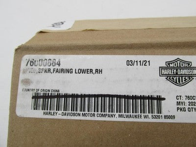 Harley Davidson Genuine NOS Black Lower Fairing Speaker Enclosure 7600