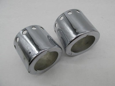 Pair of Harley-Davidson Chrome Drilled Rear Upper Shock Covers