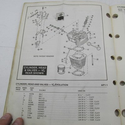 Harley Davidson Genuine Late 1984-1986 Police Models Parts Catalog 994