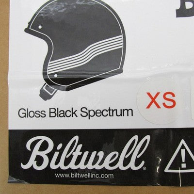 Biltwell NIB Bonanza DOT Helmet XS Gloss Black Spectrum 1001-536-201 |