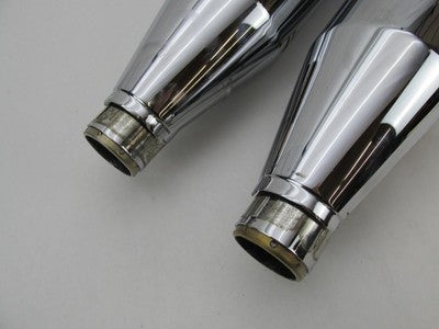 Pair of Harley-Davidson Genuine Chrome Exhaust Mufflers 64900456 & 649