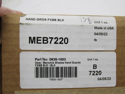 Memphis Shades NOS NIB Hand Guards FXBB Black 0635-1553 MEB7220