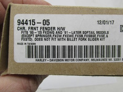 Harley Davidson Genuine NOS Front Fender Hardware Kit 94415-05