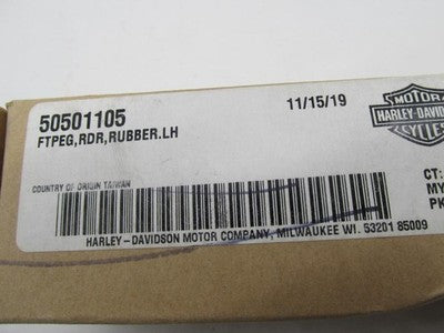 Harley Davidson Genuine NOS Softail Left Foot Peg Rubber 50501105