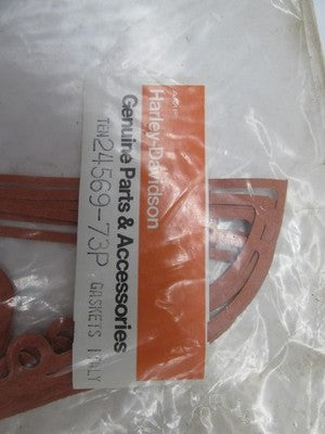 (1) Single Harley Genuine NOS Aermacchi 73-74 Crankcase Cover Gasket 2