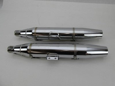 Pair of Harley-Davidson Genuine Chrome Exhaust Mufflers 64900456 & 649