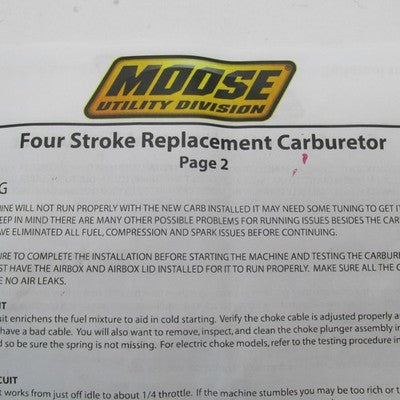 Moose Utility Offroad NIB 06-09 Yamaha Rhino Carburetor 700-1561-PU 10