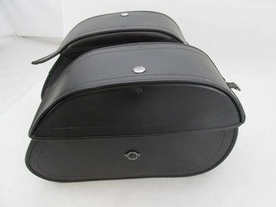 Pair of Viking Bags Harley Davidson Black Semi Rigid Lockable Saddleba