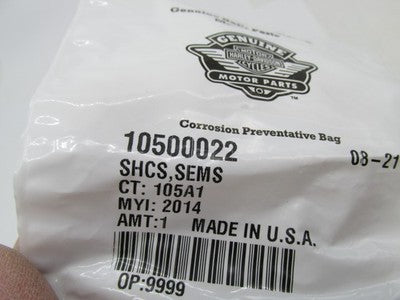 Lot of 2 Harley Davidson Genuine NOS SEMS Hex Socket Hd. Screw 1050002
