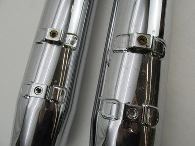 Pair of Harley Genuine Stock Tri Glide Chrome Exhaust Mufflers 6490024