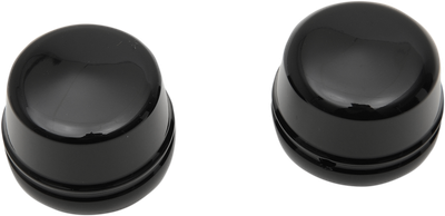 Drag Specialties Axle Caps Gloss Black Front 0214-1234