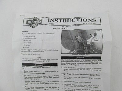Harley-Davidson SAC Universal Dry Liner Sissy Bar Tail Bag