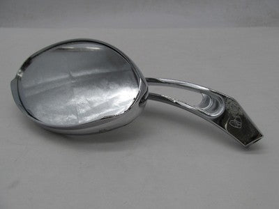 Arlen Ness Chrome Left Side Oval Grooved Side Mirror