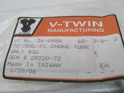 V-Twin Manufacturing Harley Davidson Carburetor Choke Tube 36-0988 292