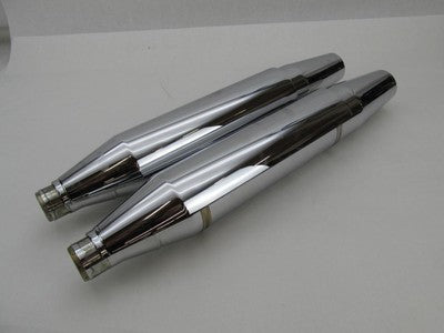 Pair of Harley-Davidson Genuine Chrome Exhaust Mufflers 64900456 & 649