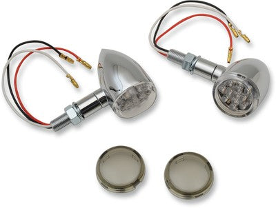 Drag Specialties LED Mini Deuce Marker Light Kit Chrome/Red 2040-1958
