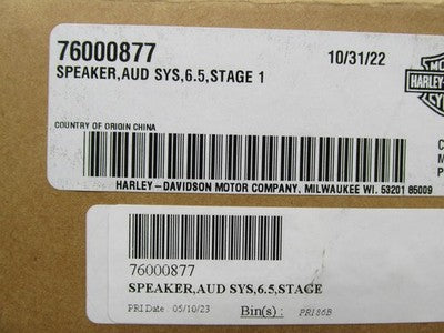 Harley Davidson Genuine NOS Audio Stage 1 6.5" Speaker 76000877